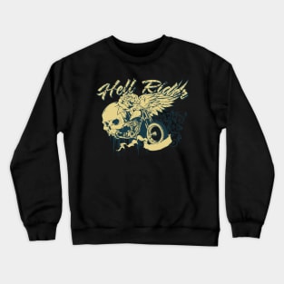 skull with motorbike Crewneck Sweatshirt